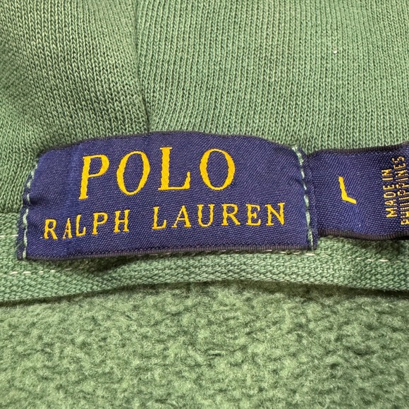POLO RALPH LAUREN Men's Green Hoodie Full Zip Sweatshirt Size Large Preppy EUC - Picture 4 of 7